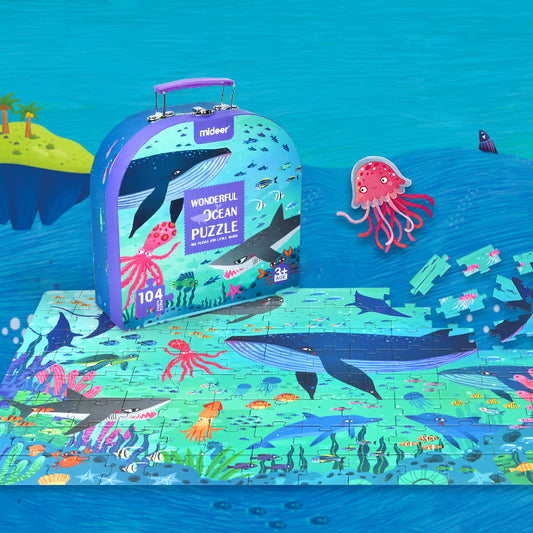 PUZZLE MALETA OCEANO 104PCS