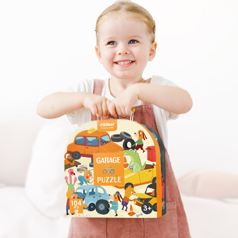 PUZZLE MALETA MI GARAGE 104PCS