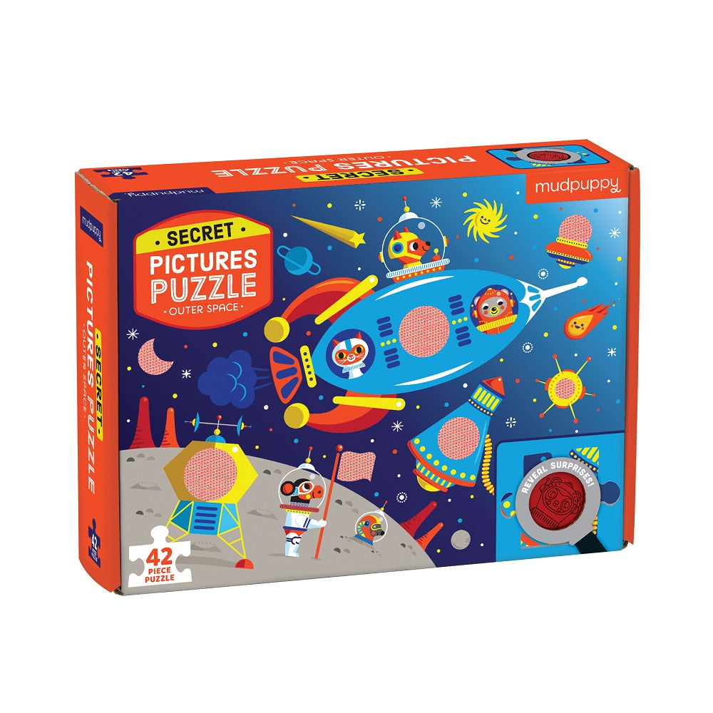 PUZZLE 42PCS CON DUBUJOS SECRETOS, ESPACIO EXTERIOR