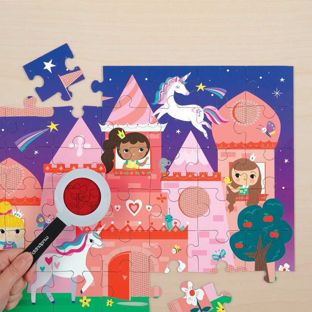 PUZZLE 42PCS CON DIBUJOS SECRETOS, CASTILLO UNICORNIO