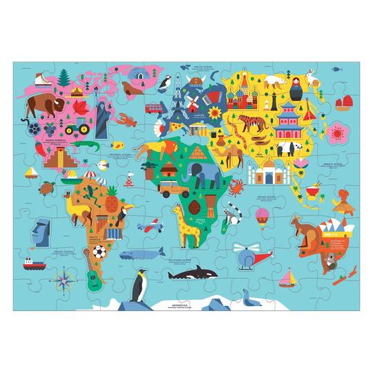 PUZZLE 78PCS, GEOGRAFIA MAPA DEL MUNDO