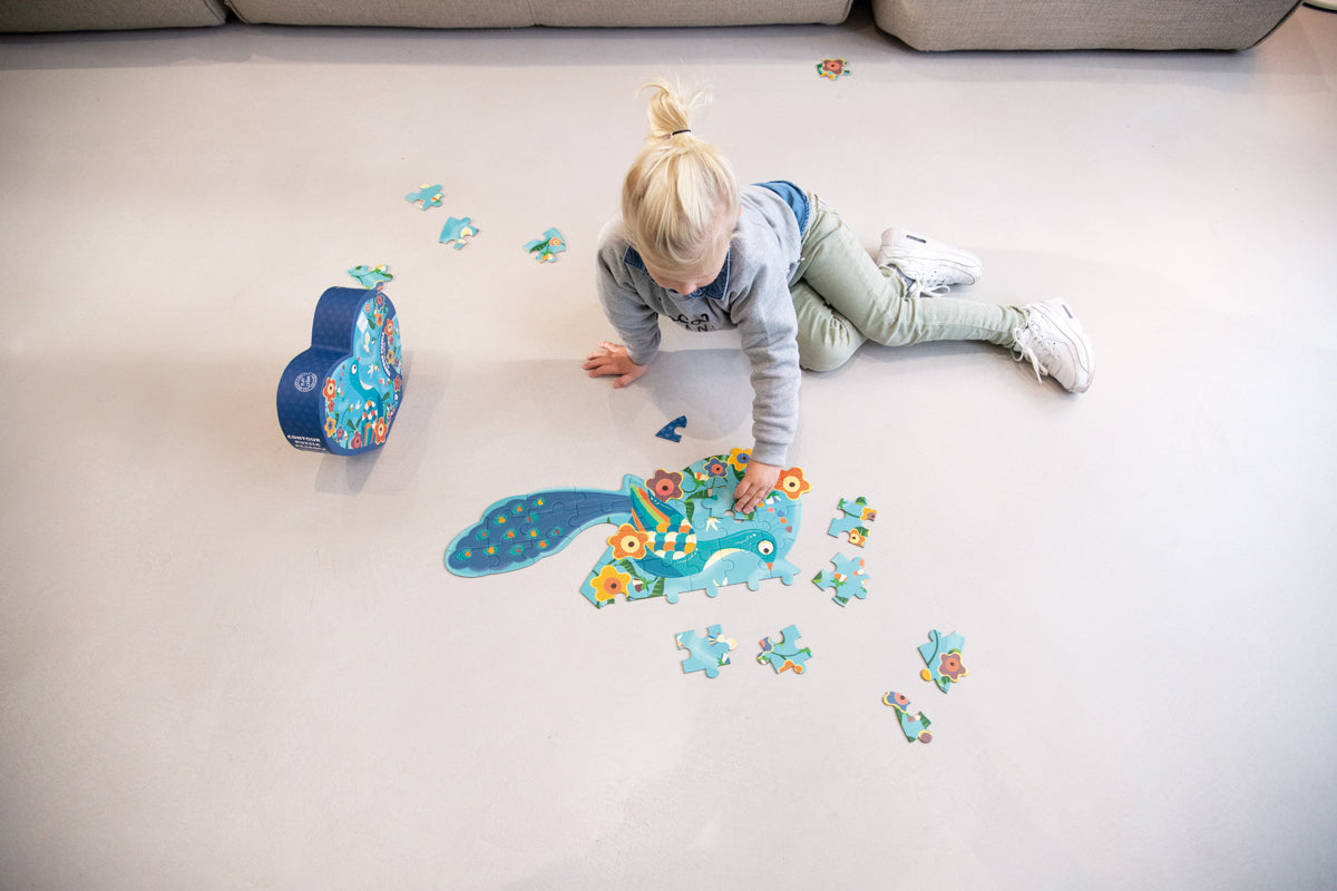 PUZZLE 40PCS CON FORMA, PAVO REAL