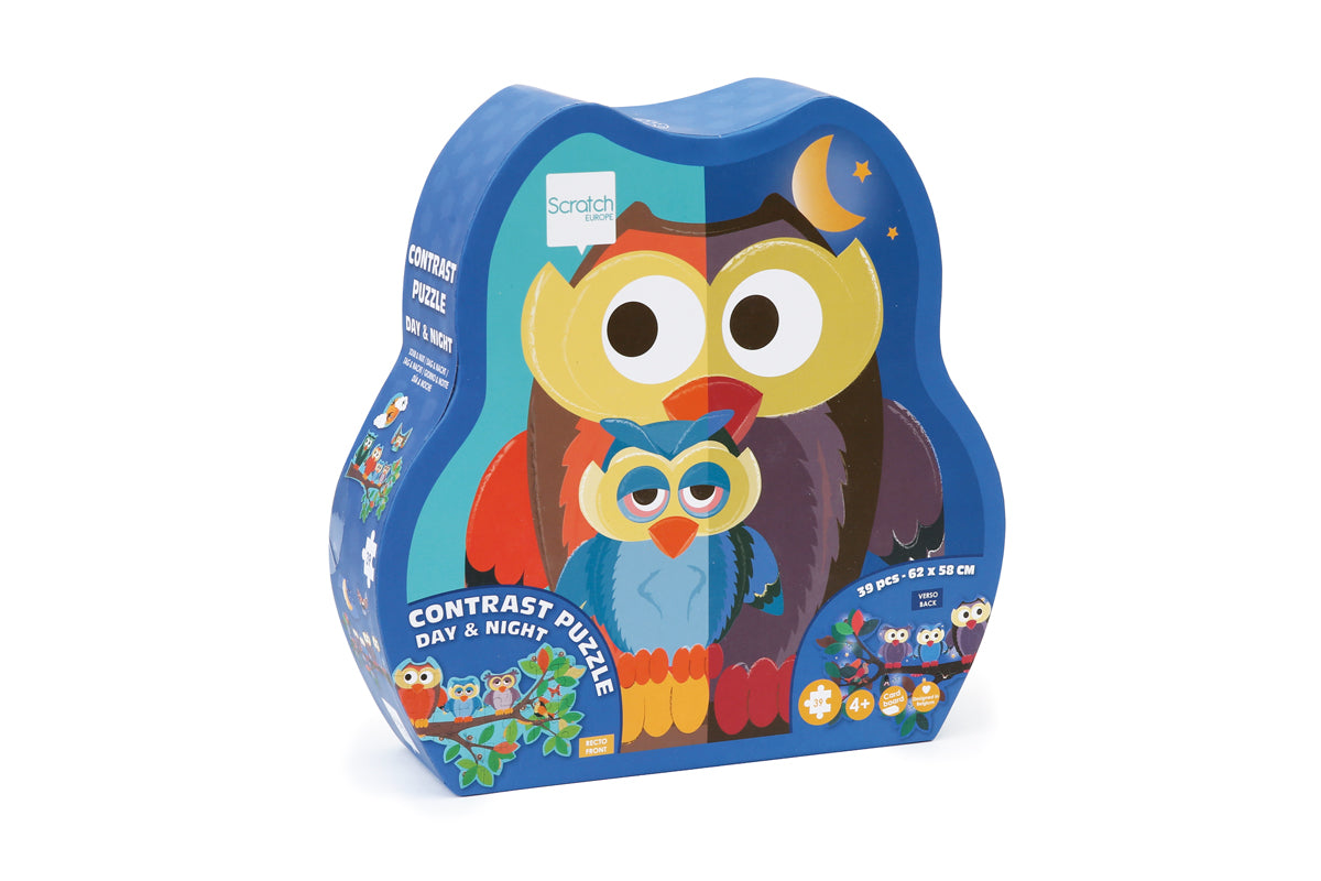 PUZZLE 39PCS DOBLE CON FORMA, BUHO