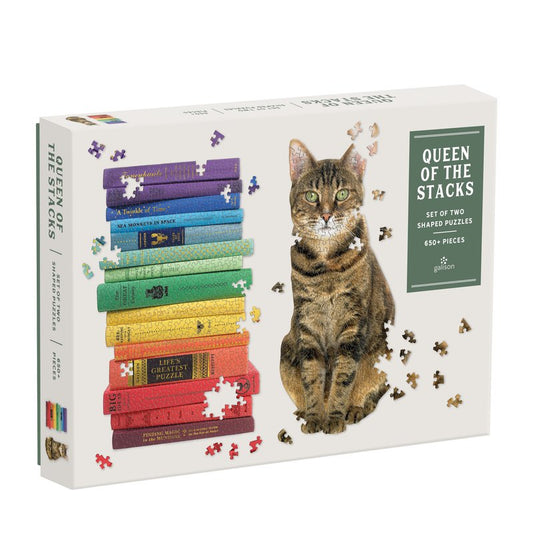 2 PUZZLES CON FORMA 650PCS, QUEEN OF THE STACKS
