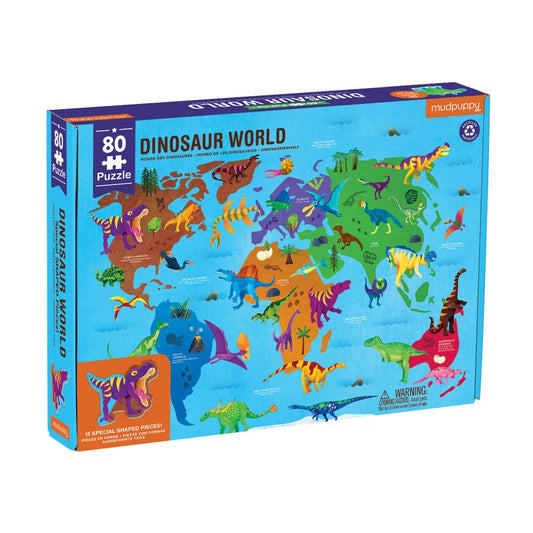 PUZZLE 80PCS, GEOGRAFIA DINOSAURIOS