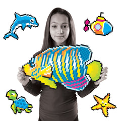 JIXELZ PUZZLE DE PIXELES, 1500 PC SET, BAJO EL MAR