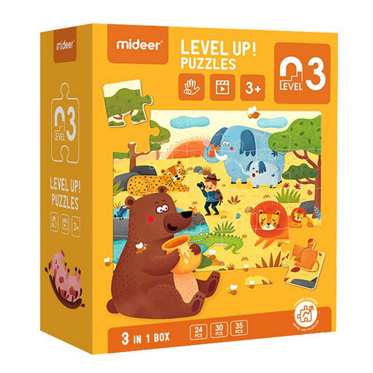 LEVEL UP PUZZLES NIVEL 3 HABITATS NATURALES, 3 PUZZLES