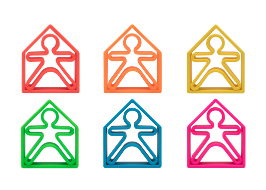 SET DE 6 PERSONAS Y 6 CASAS DE COLORES