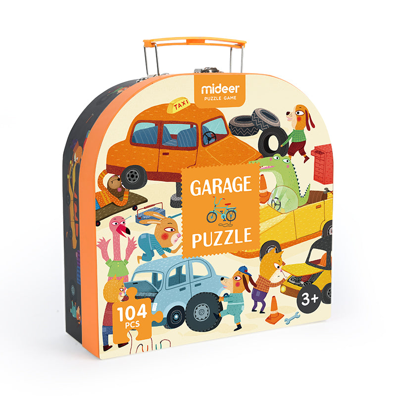 PUZZLE MALETA MI GARAGE 104PCS