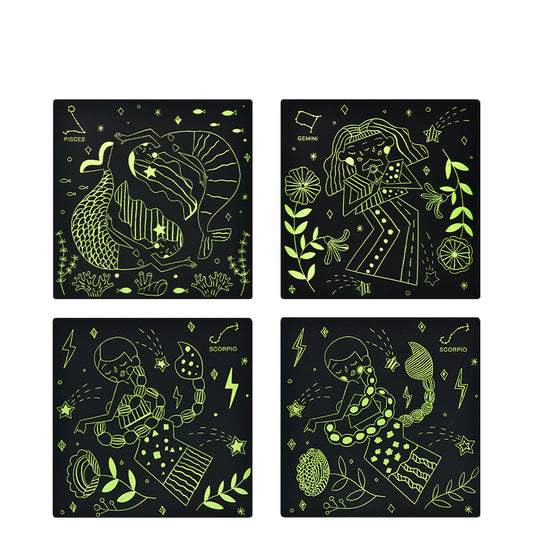 SCRATCH ART CARD, BRILLA EN LA OSCURIDAD, CONSTELACIONES