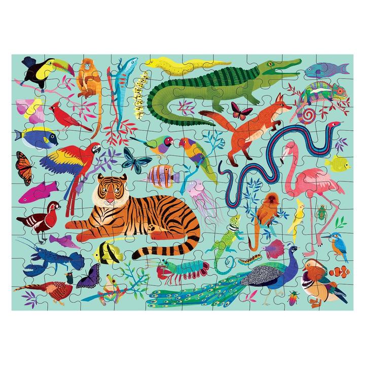 PUZZLE 100PCS DOBLE, MUNDO ANIMAL