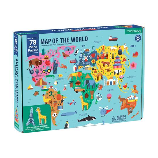 PUZZLE 78PCS, GEOGRAFIA MAPA DEL MUNDO