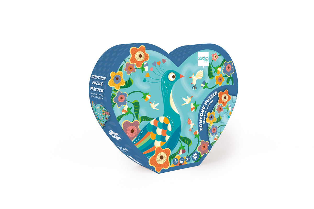 PUZZLE 40PCS CON FORMA, PAVO REAL