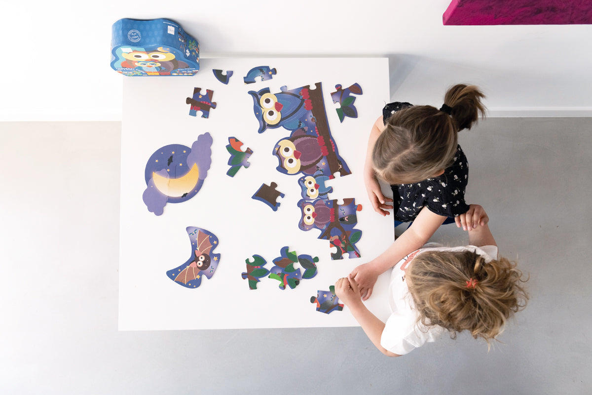PUZZLE 39PCS DOBLE CON FORMA, BUHO