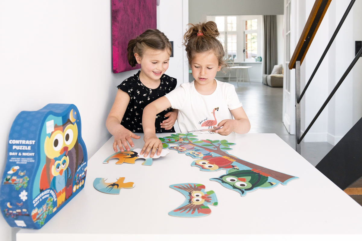 PUZZLE 39PCS DOBLE CON FORMA, BUHO