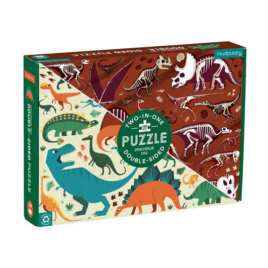 PUZZLE 100PCS DOBLE, DINOSAURIOS