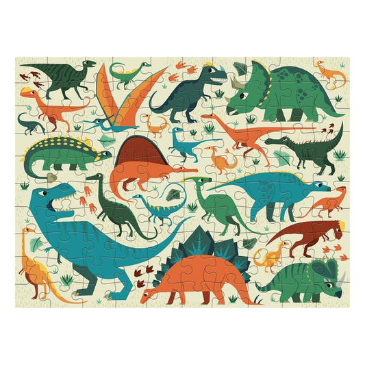 PUZZLE 100PCS DOBLE, DINOSAURIOS
