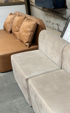 Sillón rectangular gamuza