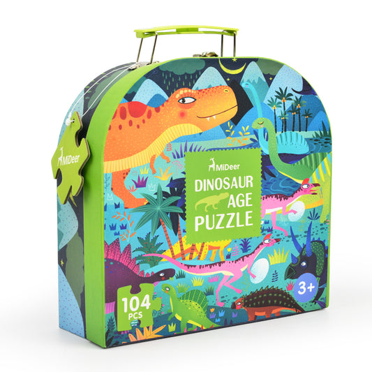PUZZLE 104PCS MALETA, DINOSAURIOS