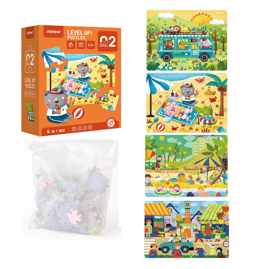 LEVEL UP PUZZLES NIVEL 2 CUATRO ESTACIONES, 4 PUZZLES