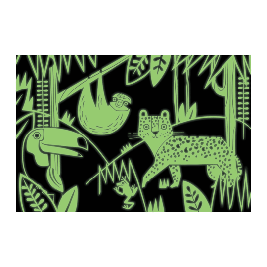 PUZZLE 100PCS QUE BRILLA EN LA OSCURIDAD, LA SELVA