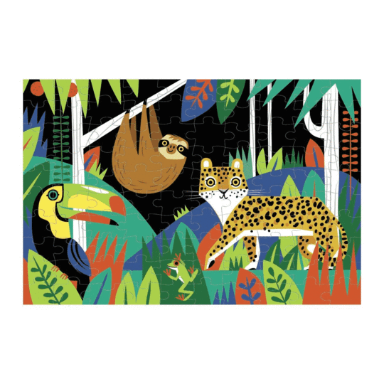 PUZZLE 100PCS QUE BRILLA EN LA OSCURIDAD, LA SELVA